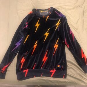 Aviator Nation - VELVET BOLT REPEAT CREW SWEATSHIRT